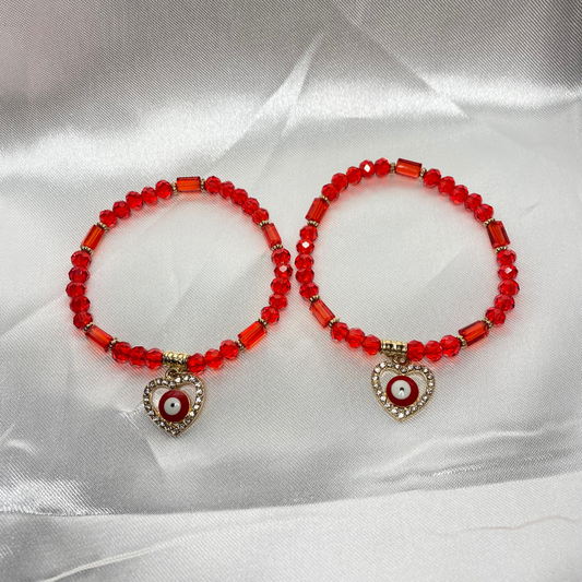 Red Evil Eye Heart Bracelet🧿♥️